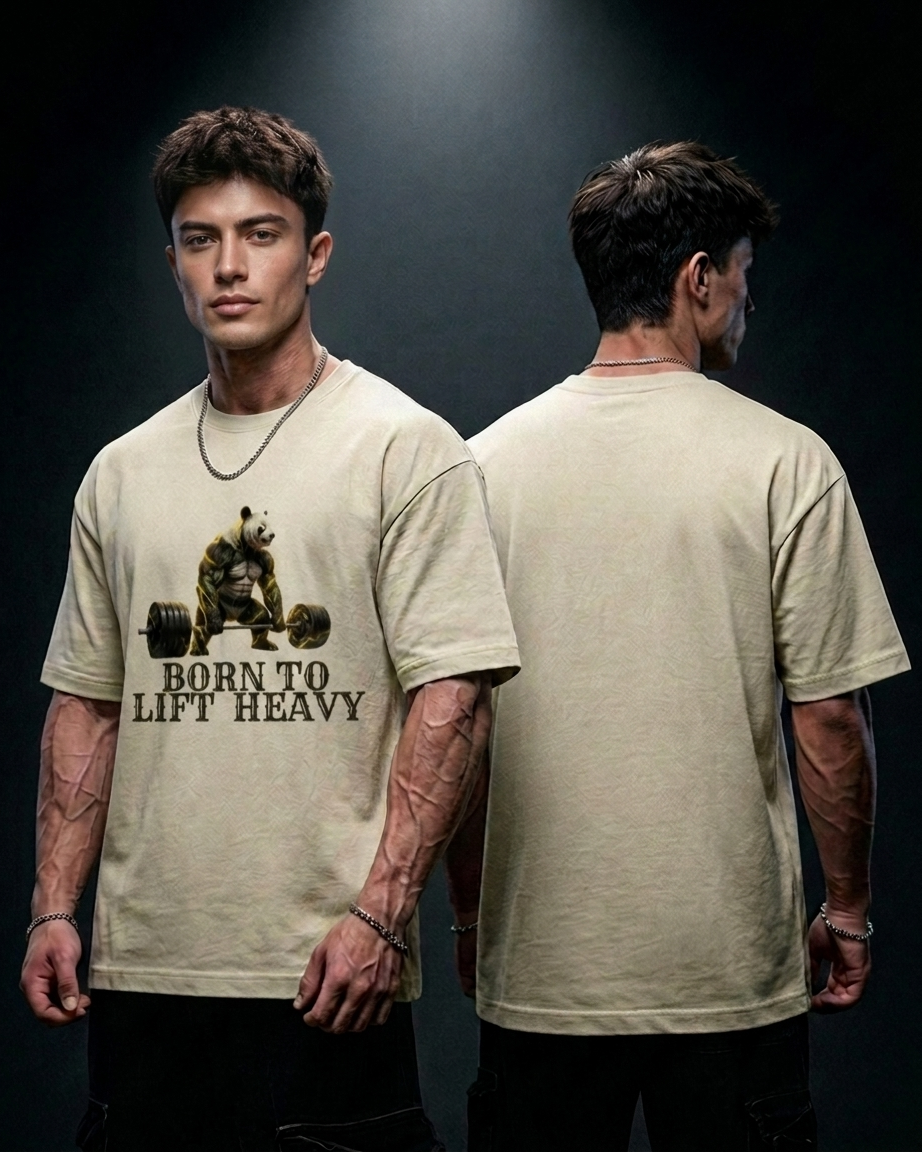 Premium Oversized Tees - Born to Lift Heavy