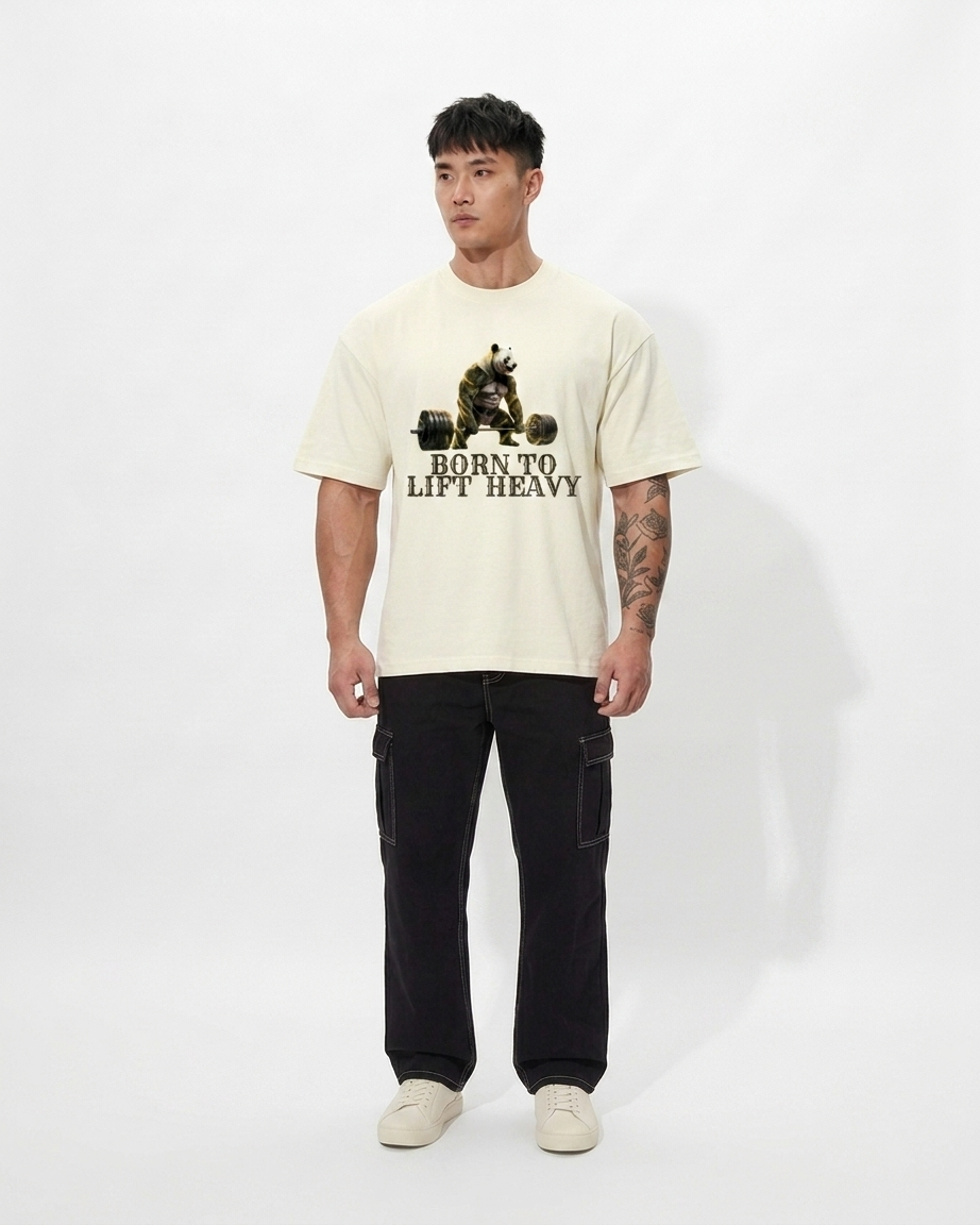 Premium Oversized Tees - Born to Lift Heavy